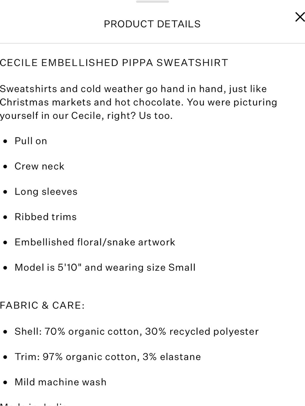 AllSaints Cecile Pippa embellished sweatshirt in black | Small - Picture 8 of 8
